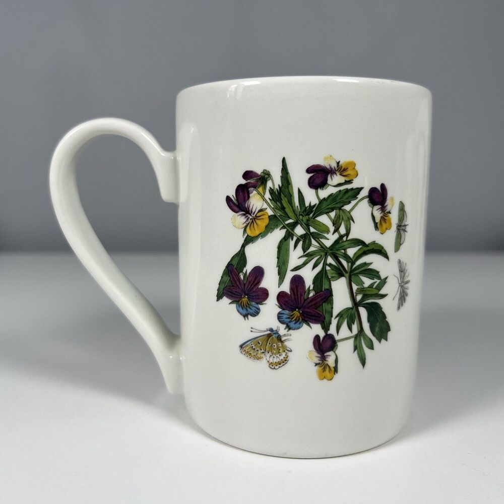 Porcelain Portmeirion Botanic Garden Coffee Tea Mug Viola Tricolor England 12 Oz